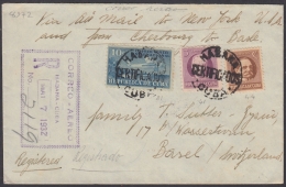 1931-H-84 CUBA REPUBLICA 1931 AIR MAIL REGISTERED COVER TO SWITZERLAND. - Lettres & Documents