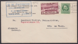 1936-H-101 CUBA REPUBLICA 1936 4c REX SHIP ZONA FRANCA TO GERMANY. - Cartas