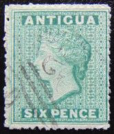 ANTIGUA 1863 6d Queen Victoria Used Watermark : Star - 1858-1960 Crown Colony