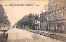 92-LA GARENNE-COLOMBE- BOULVARD DE LA REPUBLIQUE ET LA POSTE - La Garenne Colombes