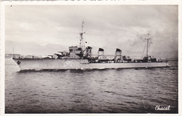 Carte Photo Combier,BATEAU DE GUERRE FRANCE,CONTRE TORPILLEUR,LE CHACAL,PORTSMOUTH EN 1936 - Oorlog