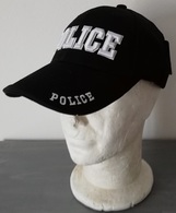 Casquette Noire POLICE CAP US ( INTERVENTION DEGUISEMENT SECURITE Taille Unique Réglable - Copricapi