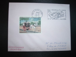 LETTRE TP HENRI ROUSSEAU 1,00 OBL.MEC.4-4 1970 72 LE MANS GARE SARTHE 24 HEURES DU MANS 13-14 Juin 1970 - Cars