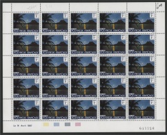 FRENCH POLYNESIA, 1 FRANCS MOON ABOVE BORA BORA FULL SHEET, PRINT 1991 - Oblitérés