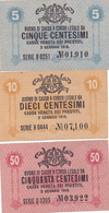 CASSA VENETA DEI PRESTITI - CAT. - RARO - 5,10, 50 CENTS - FIOR DI STAMPA ,UNC. - Biglietto Consorziale