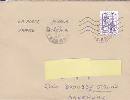 France Bas-Rhin 2014 Cover Lettre To BRØNDBY STRAND Denmark 20 G Marianne De Ciappa-Kawena - 2013-2018 Marianne Van Ciappa-Kawena