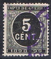 Sello 5 Cts Impuesto De Guerra 1898, VARIEDAD Impresion, Num 236 * - Impots De Guerre