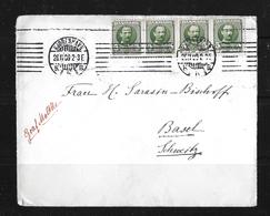 1909 Postage Paid 20 Ore On Copenhagen Letter Cover To Switzerland - Briefe U. Dokumente