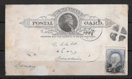 1889 United States → Uprated 1 C PS Postcard Kearnly, Nebraska To Hamburg, Germany - ...-1900