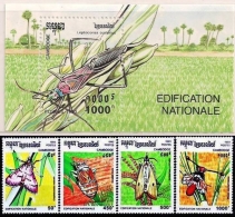 CAMBODGE Insectes, Insecte, Insect, Insects, Insectos, Insekten, YVERT N° 1397/00+BF 101 **. MNH - Autres & Non Classés