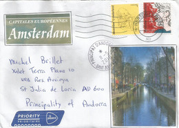 Amsterdam, Capitale Europeenne, Lettre Adressee Andorra,avec Timbre A Date Arrivee - Covers & Documents