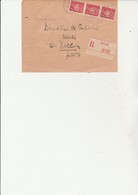 LETTRE RECOMMANDEE AFFRANCHIE N° 534 BANDE DE 3 OBLITERE CAD GRASSE 28-11-46- ALPES MARITIMES - Manual Postmarks