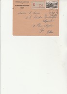 LETTRE RECOMMANDEE AFFRANCHIE N° 843 -OBLITEREE CAD MONSOLS -RHONE - 5-6-1950 - - 1921-1960: Période Moderne