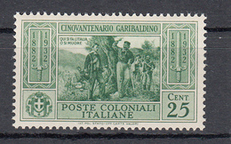 Emissioni Generali - Cinquantenario Garibaldino (1932) - 25 Cent. ** - Emisiones Generales