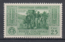 Emissioni Generali - Cinquantenario Garibaldino (1932) - 25 Cent. ** - Emisiones Generales