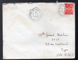 Rochefort (17 Charente Maritime  Lettre De 1959 Avec Cachet Hexagonal ROCHEFORT MARINE  Et Timbre Rouge De FM (PPP8745) - Schiffspost