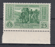 Emissioni Generali - Cinquantenario Garibaldino (1932) - 25 Cent. ** - Emisiones Generales