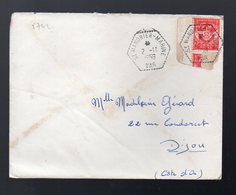 St Mandrier (83 Var)   Lettre De 1959 Avec Cachet Hexagonal ST MANDRIER MARINE   Et Timbre Rouge De FM (PPP8742) - Maritime Post