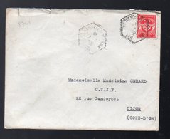 St Mandrier (83 Var)   Lettre De 1959 Avec Cachet Hexagonal ST MANDRIER MARINE   Et Timbre Rouge De FM (PPP8741) - Maritime Post