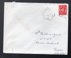 St Mandrier (83 Var)   Lettre De 1959 Avec Cachet Hexagonal ST MANDRIER MARINE   Et Timbre Rouge De FM (PPP8740) - Maritime Post