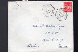 St Mandrier (83 Var)   Lettre De 1960 Avec Cachet Hexagonal ST MANDRIER MARINE   Et Timbre Rouge De FM (PPP8739) - Maritime Post