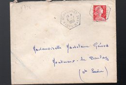 Avrecouirt (52 Haute Marne     Lettre De 1959 Avec Cachet Hexagonal AVRECOURT   Et Timbre MARIANNE DECARIS 25F (PPP8738) - Maritime Post