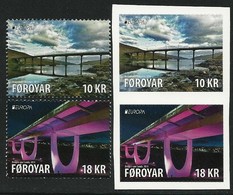 FEROE ISLANDS/ FAROE/ FÄRÖER/ FØROYAR - EUROPA 2018 - "PUENTES.- BRIDGES - BRÜCKEN - PONTS" - 1 SERIE Tipo A + 1 Tipo C - 2018