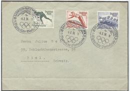 GERMANY Cover With The Complete Set With Olympic Cancel Of The Opening Day 6.2.36 11 - Invierno 1936: Garmisch-Partenkirchen