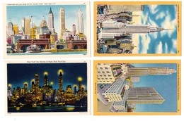 4 Anciennes Cartes Postales New York, Islanf Ferry, Rockefeller, Chrysler Building - Verzamelingen