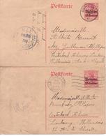 Occupation Allemande - Entier N° 3 - Lot De Deux Cartes - German Occupation