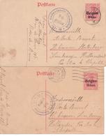 Occupation Allemande - Entier N° 12 - Lot De 2 Cartes - German Occupation