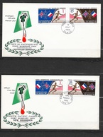 FDC 2 Lettres Premier Jour Nouvelles Hébrides Santo Le 13/8/1969 N°282 à 285 Jeux Du Pacifique Sud Relais Athlétisme TB - FDC