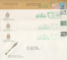 1969-73  Centennial Definitives - Set Of 4 House Of Commons FDCs Sc468A-B, 549-550 RARE!! - 1961-1970