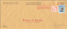 1968  Centennial Definitive 6cents Orange Sc 459 And Christmas Issue  Sc 488  Senate Of Canada FDC - 1961-1970