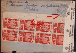 Poland 1944 Red Cross Letter From Poland To Geneva. Registered Letter Warsaw 16, Censor 5, XII. 1944, Stamps 383 - 8 V. - Vignetten Van De Bevrijding