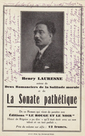 Cpa,HENRY LAURESNE,romancier,la Sonate Pathétique,édition Le Rouge Et Le Noir,henri De Régnier - Filosofia & Pensatori