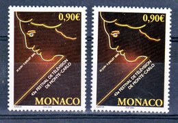 Monaco 2396 Variété Visage Rouge Et Noir  Neuf ** TB  MNH Sin Charnela - Plaatfouten En Curiosa