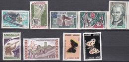 ANDORRE  N° 251 à 259  NEUF** LUXE  MNH   ANNEE COMPLETTE 1976 - Années Complètes