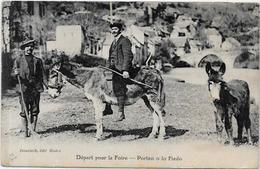 CPA Ane Anes Donkey écrite Métier Rodez - Donkeys