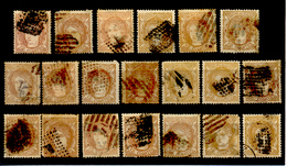 Lote 20 Sellos 12 Cuartos Castaño Rojo 1870, Para Estudio, Sín Descarnes. Edifil 113  250.00 Euros - Used Stamps