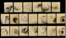 Lote 20 Sellos 12 Cuartos Castaño Claro 1870, Para Estudio, Sín Descarnes. Edifil 113  250.00 Euros - Used Stamps