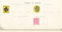 ESPAGNE 1854 Timbres De Service Sur Feuille D Album - Service