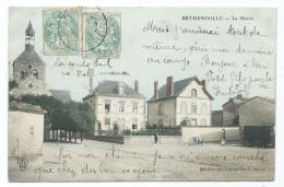 CPA COLORISEE BETHENIVILLE, LA MAIRIE, EDITION DES COMPTOIRS FRANCAIS, MARNE 51 - Bétheniville