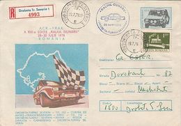 CARS, DANUBE RALLY, DACIA CARS, REGISTERED COVER STATIONERY, 1978, ROMANIA - Cars