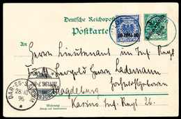 Beleg 10 P., Zusatzfrankatur Auf Ganzsachenkarte 3 P. Mit Diagonalem Aufdruck Als Schöne Expeditions-Postkarte ("Auf Dem - Other & Unclassified