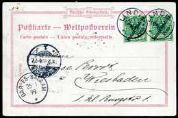 Beleg 3 P., Waagr. Paar Mit Zwei Schönen Stempeln LINDI 23/1 99 Auf Farblitho-Postkarte Nach Wiesbaden, Dazu Foto-AK "St - Other & Unclassified