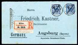 Beleg 10 P., Zwei Tadellose Exemplare Auf Blauem Einschreibe-Vordruckbrief Nach Augsburg, Klare Stempel KILWA 10/6 97. ( - Sonstige & Ohne Zuordnung