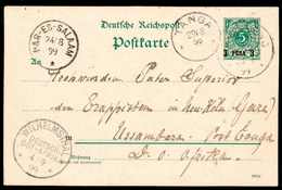 Beleg 3 P., Tadellose Bedarfskarte Mit Stempel BAGAMOYO 23/8 99 Via Daressalam, Tanga Und Wilhelmsthal Nach Usambara (Tr - Sonstige & Ohne Zuordnung