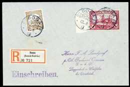 Beleg SOGA 12/8 13, Drei Klare Abschläge Auf Landgraf-Einschreibebrief 1 R. Und 2½ H. Nach Dtld. Mit Ak.-Stempel. Rs. Gr - Other & Unclassified