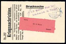 Beleg TANGA "a" 30/8 15, Klar Auf Kriegsnachrichtenkarte Nr.362 Mit Violettem Barfrankierungs-Stempel über 2½ H. - Other & Unclassified
